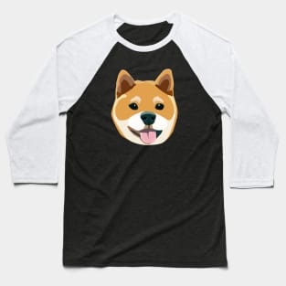 Shiba Inu Happy Dog Illustration Baseball T-Shirt